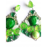 Large statement Green Earrings,